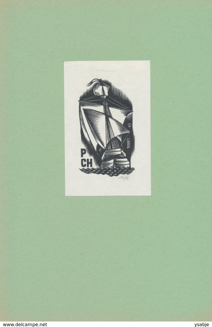 Ex Libris P Ch - Otakar Mařík Fils (1915-2006) Gesigneerd - Ex-Libris