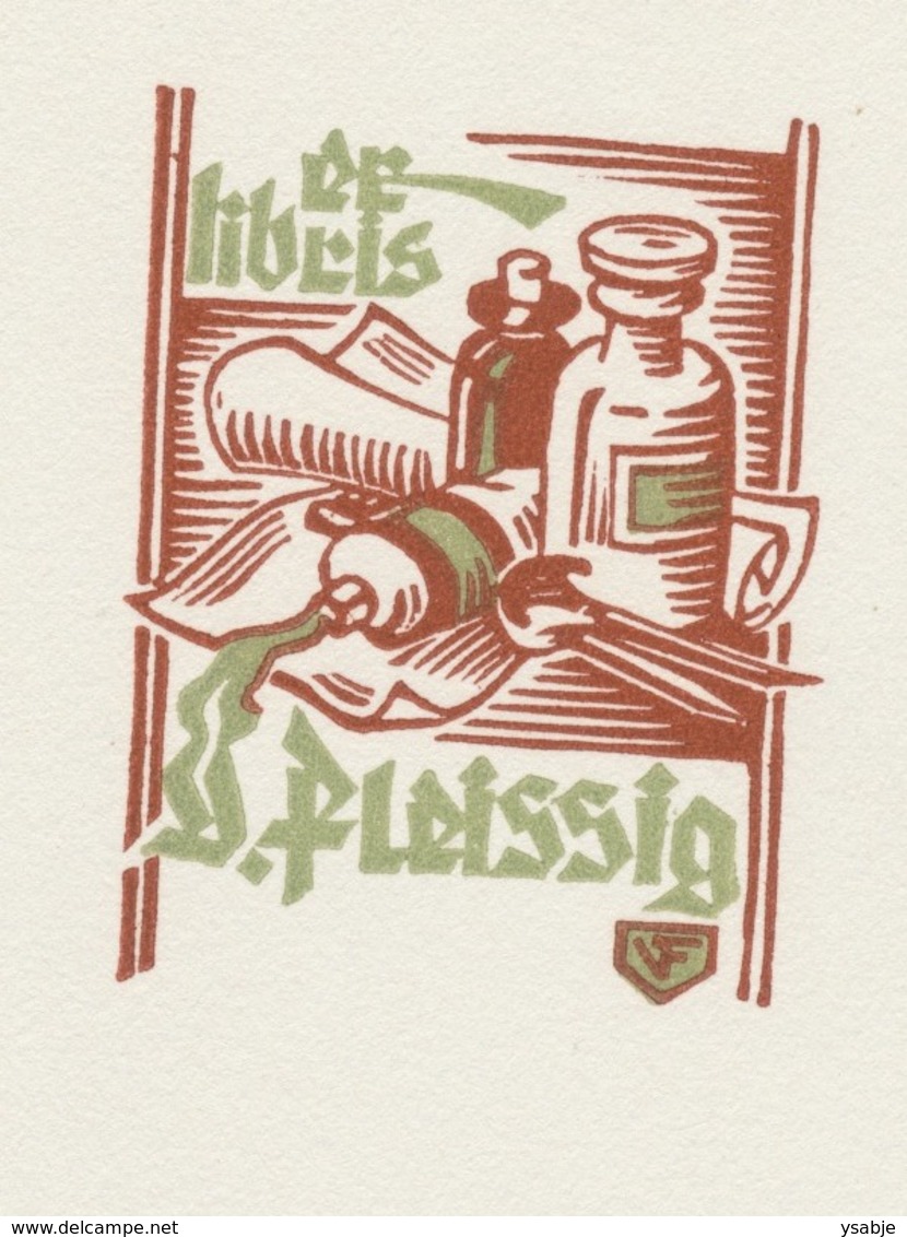 Ex Libris J. Fleissig - Vítězslav Fleissig (1893-1955) - Ex-Libris