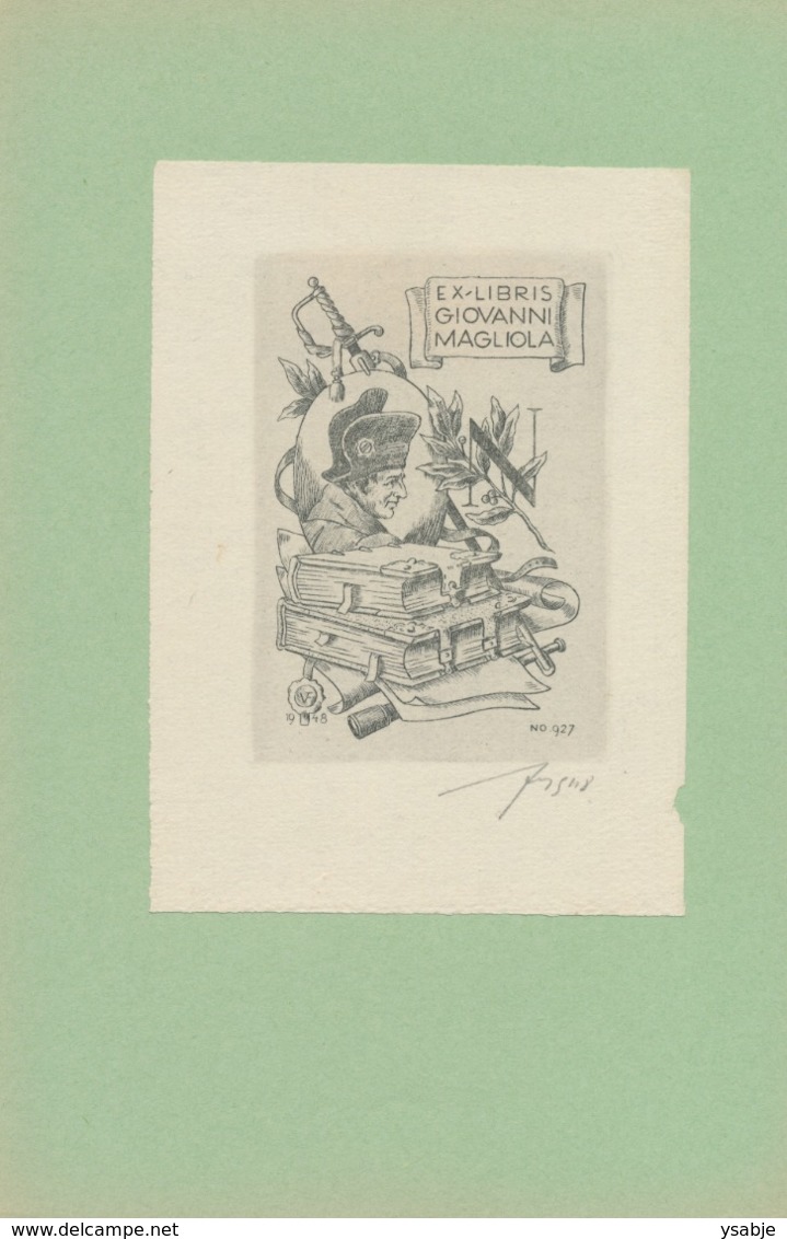 Ex Libris Giovanni Magliola - Vítězslav Fleissig (1893-1955) Gesigneerd - Ex-Libris