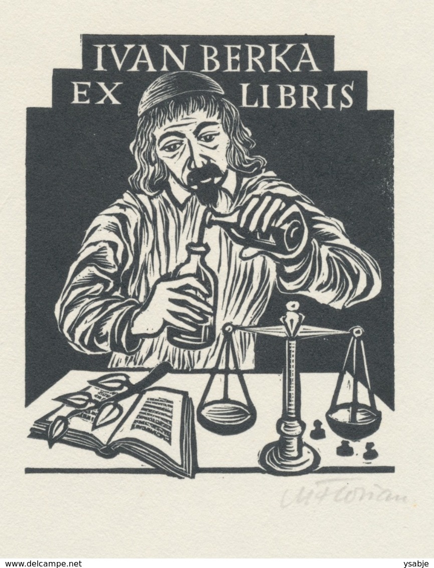 Ex Libris Ivan Berka - Michael Florian (1911-1984) Gesigneerd - Ex-Libris