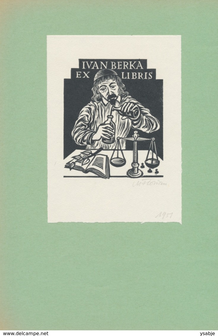 Ex Libris Ivan Berka - Michael Florian (1911-1984) Gesigneerd - Ex-Libris