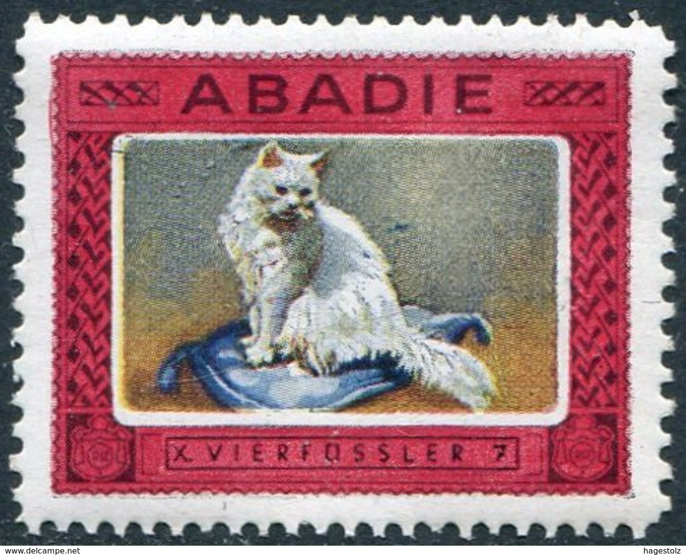 CAT Germany ABADIE Katze Chat Kat Gato Gatto Vignette Poster Reklamemarke Cinderella Cigarettes Tobacco Tabak Zigaretten - Hauskatzen