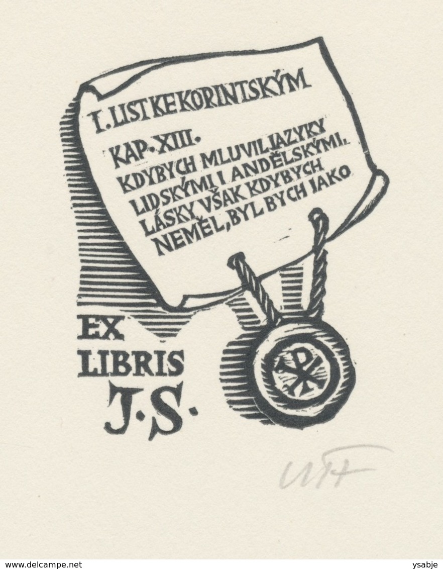 Ex Libris J.S. - Michael Florian (1911-1984) Gesigneerd - Ex-Libris