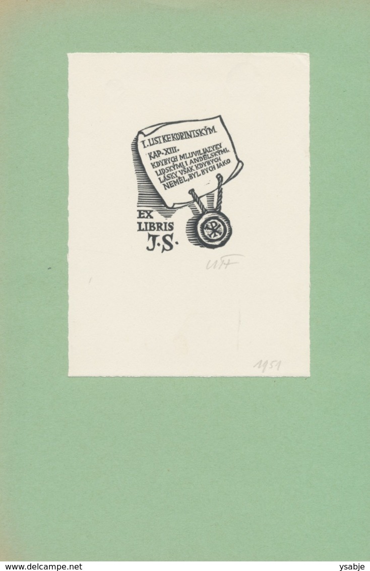 Ex Libris J.S. - Michael Florian (1911-1984) Gesigneerd - Ex-Libris