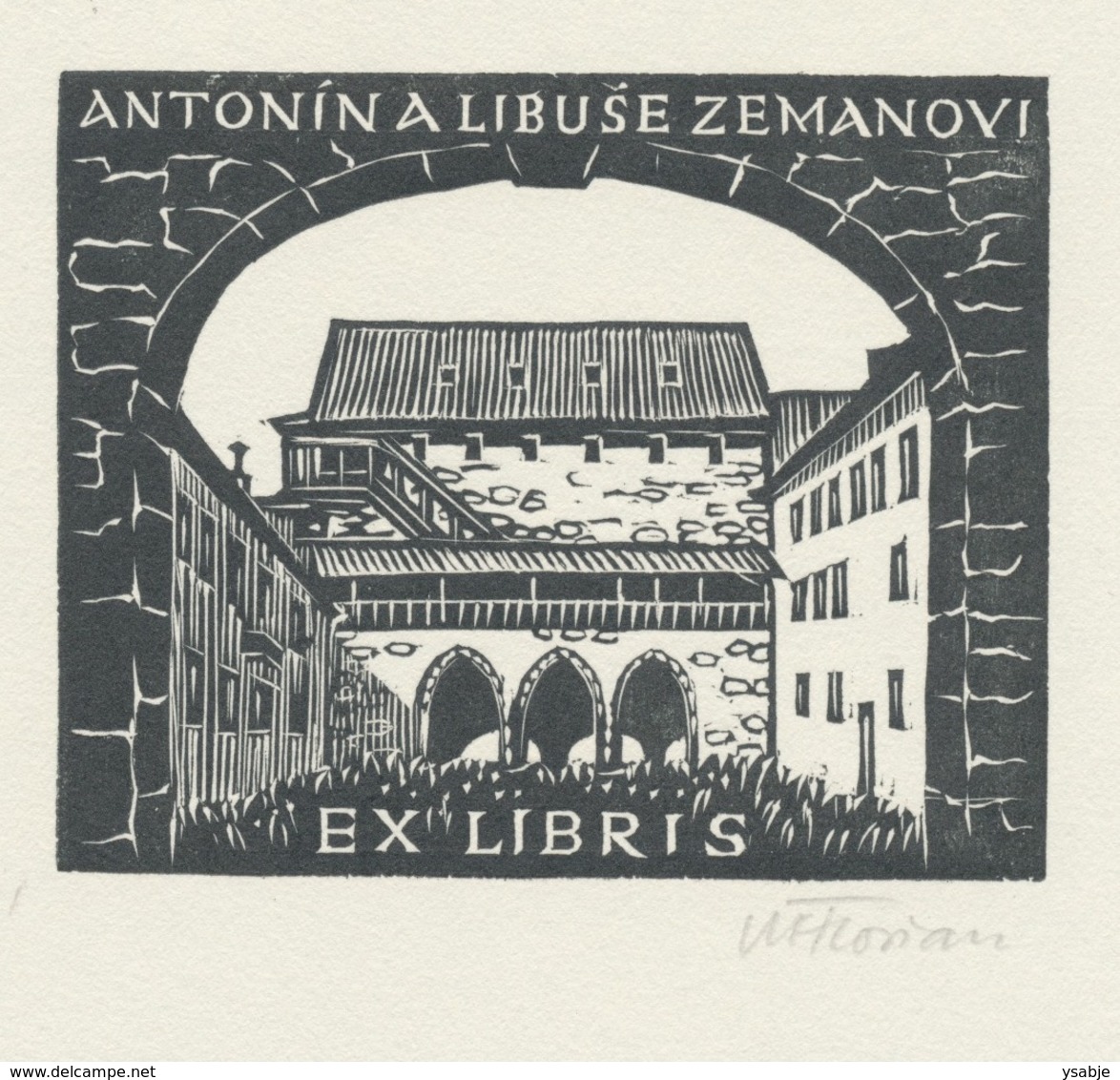 Ex Libris Antonina Libuse Zemanovi - Michael Florian (1911-1984) Gesigneerd - Ex-Libris