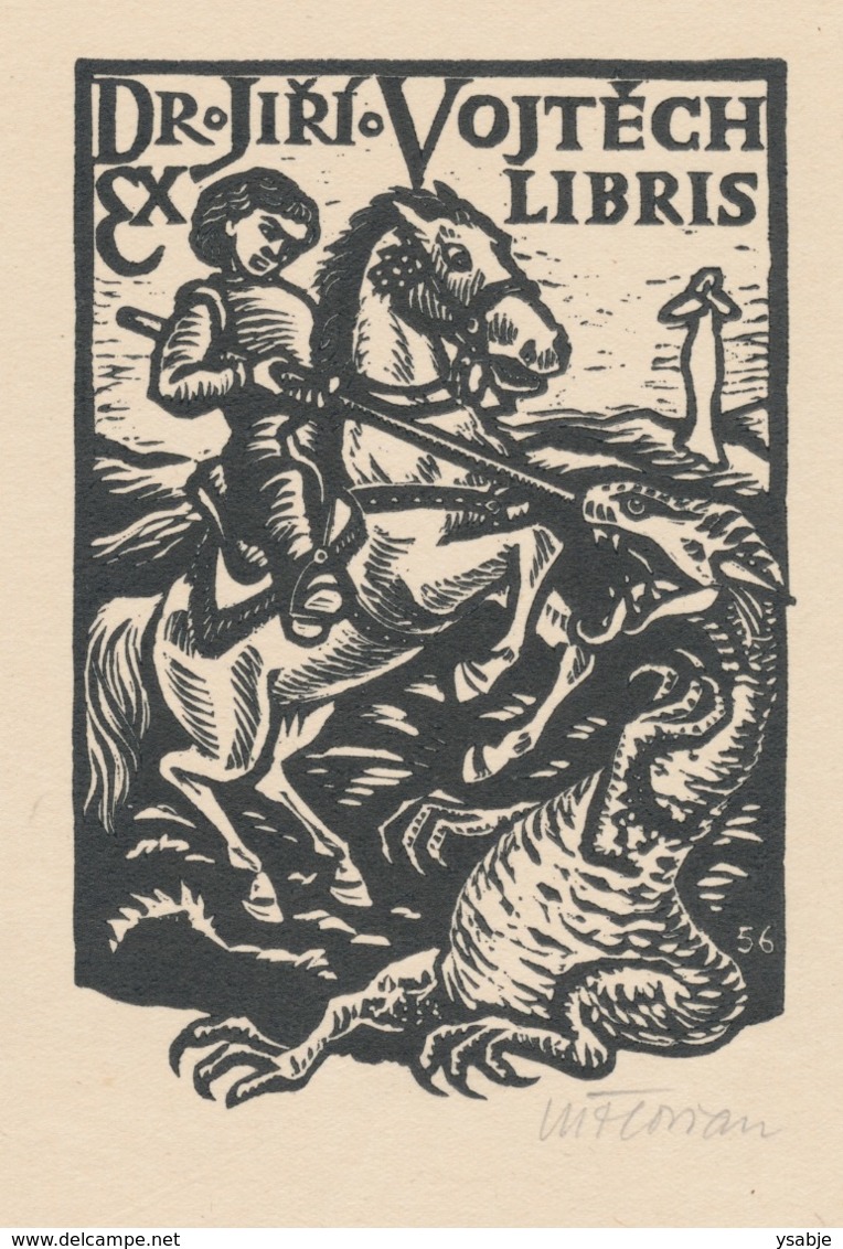 Ex Libris Jiří Vojtěch - Michael Florian (1911-1984) Gesigneerd - Ex Libris