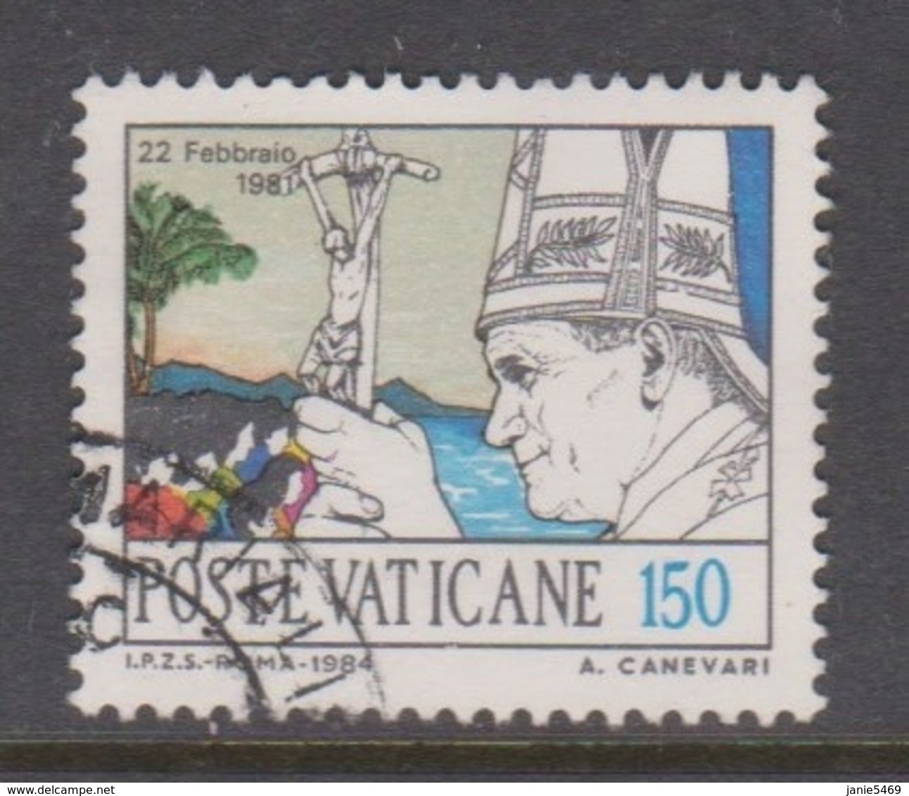 Vatican City S 770 1984 Journeys Of Pope John Paul II , 150 Lire Used - Used Stamps