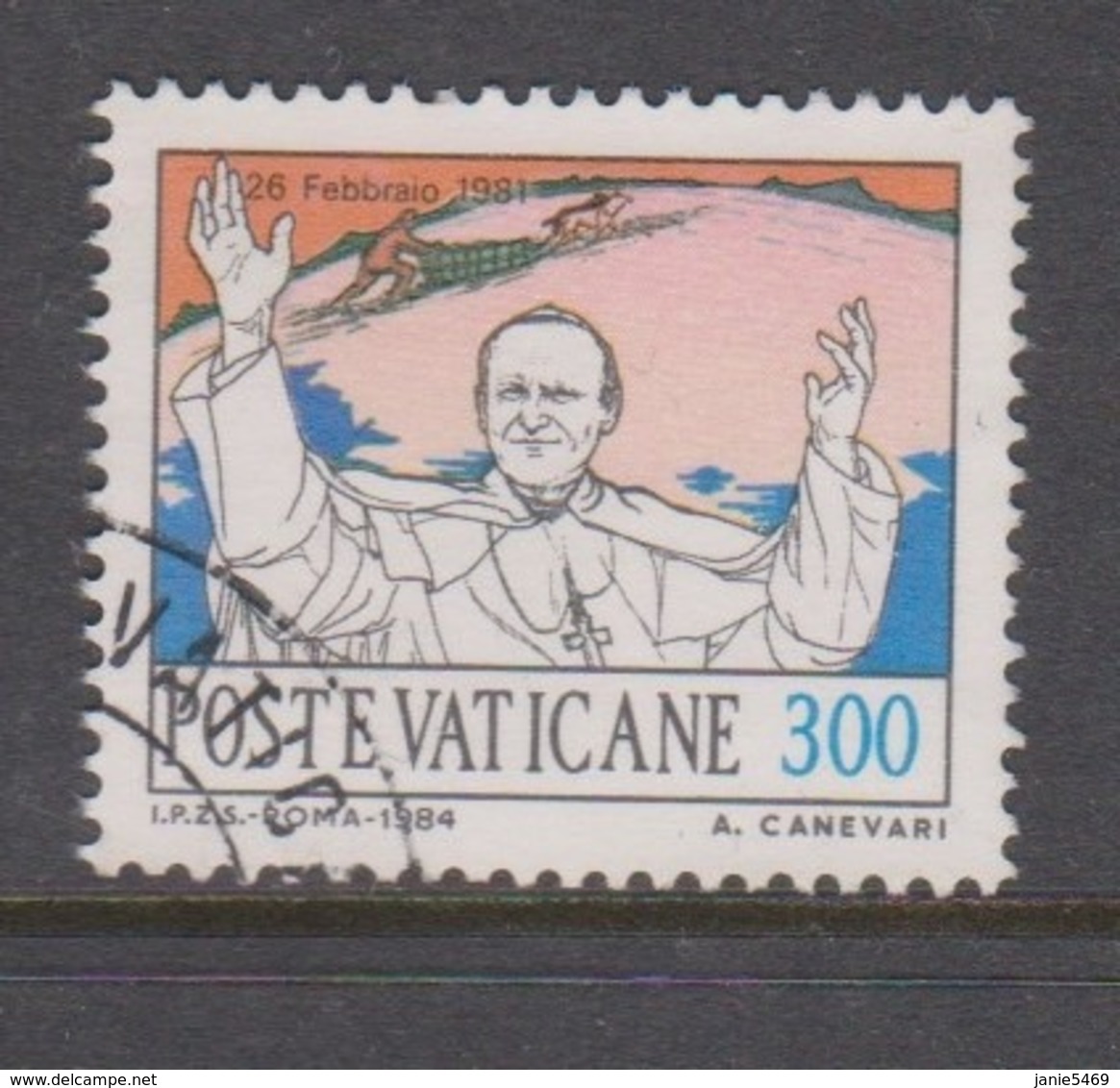 Vatican City S 772 1984 Journeys Of Pope John Paul II , 300 Lire Used - Used Stamps