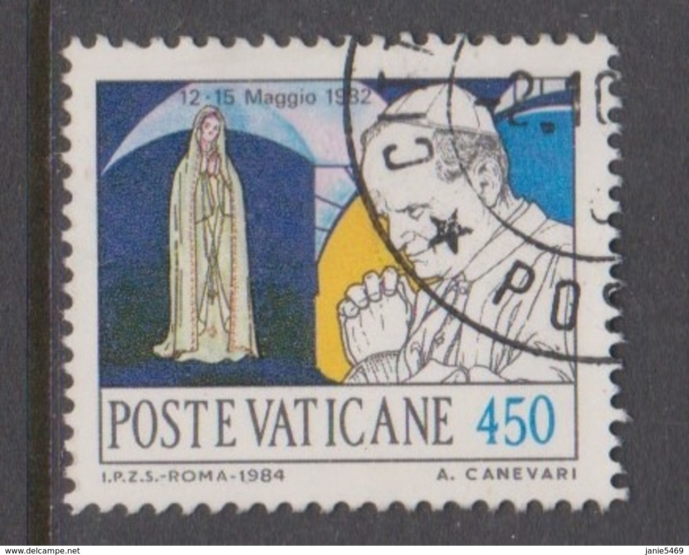 Vatican City S 774 1984 Journeys Of Pope John Paul II , 450 Lire Used - Used Stamps