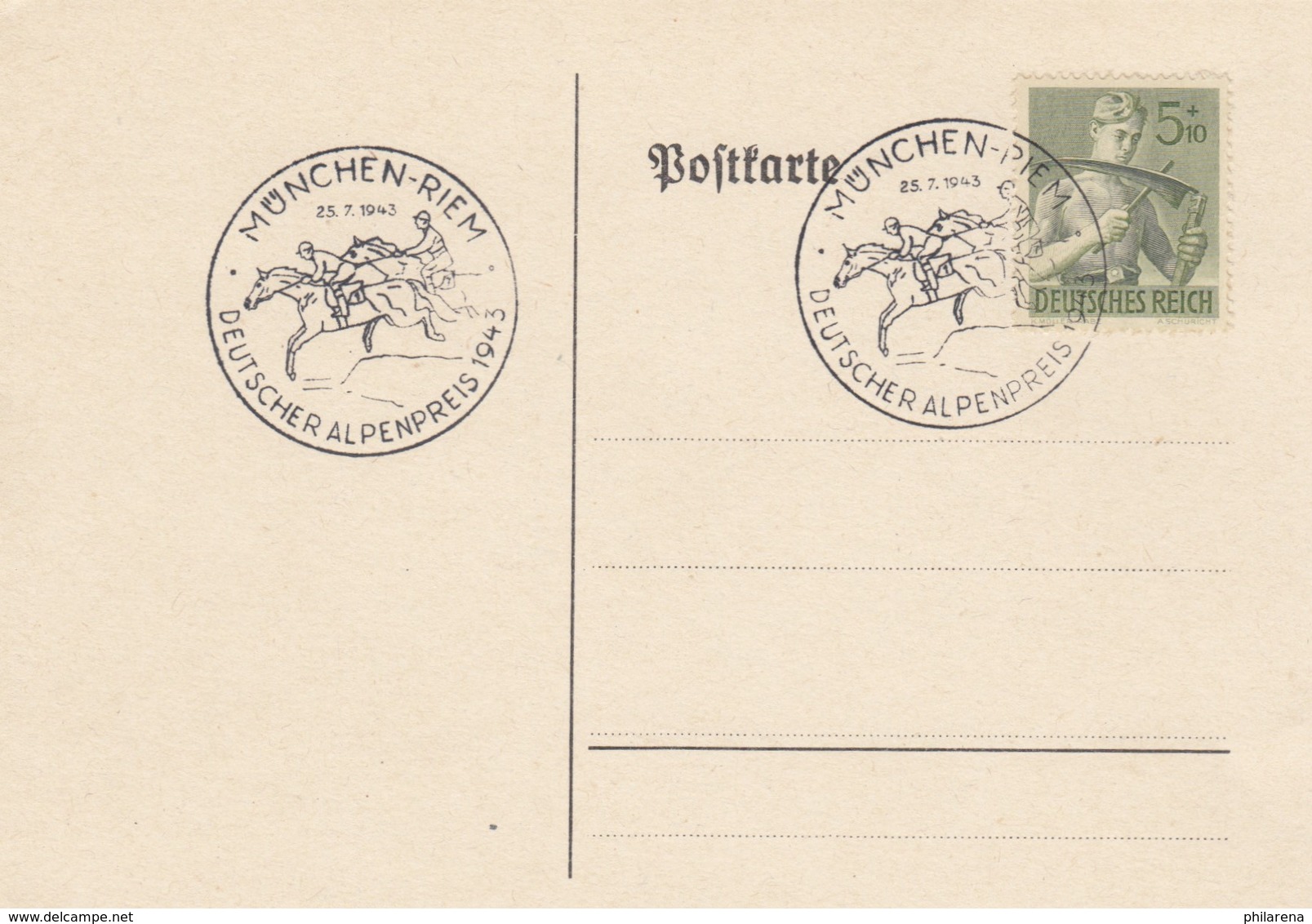 Blanko Sonderstempelbeleg 1943: München-Riem: Deutscher Alpenpreis 1943 - Sonstige & Ohne Zuordnung