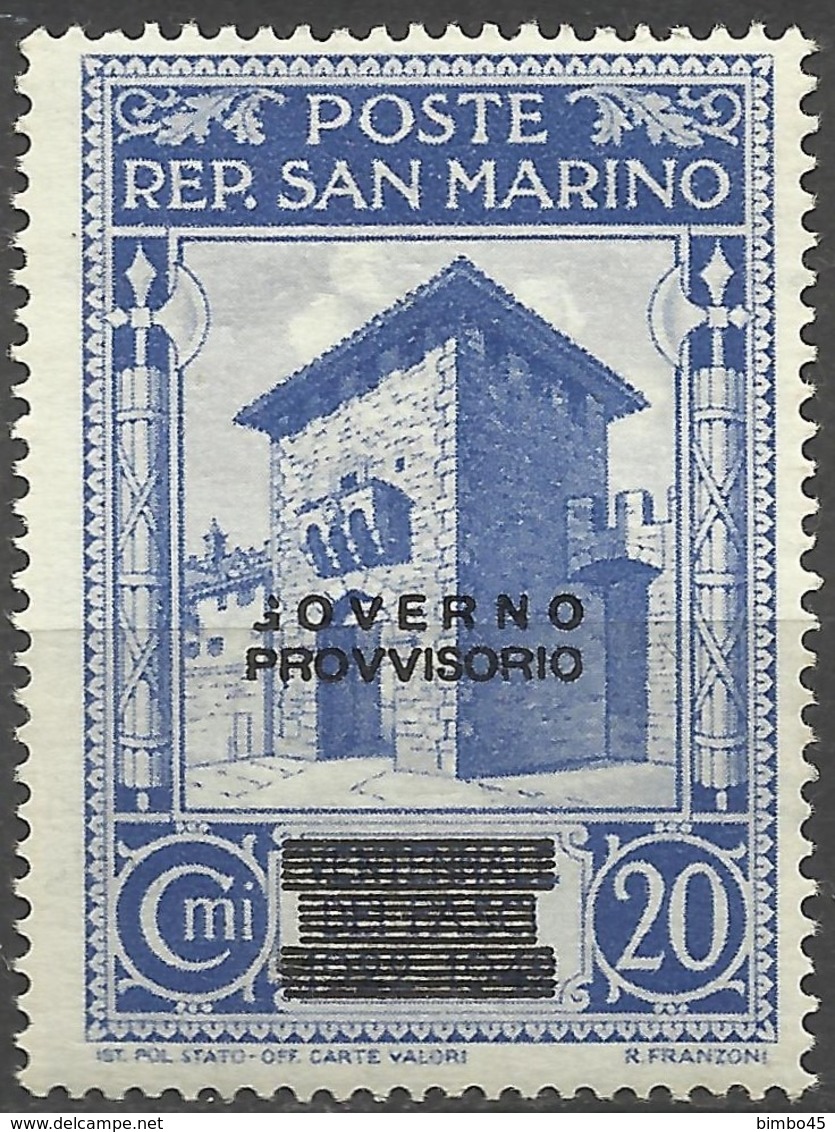 ERRORS--SAN MARINO--1943-- OVERPRINT GOVERNO PROVVISORIO--MNH - Variedades Y Curiosidades