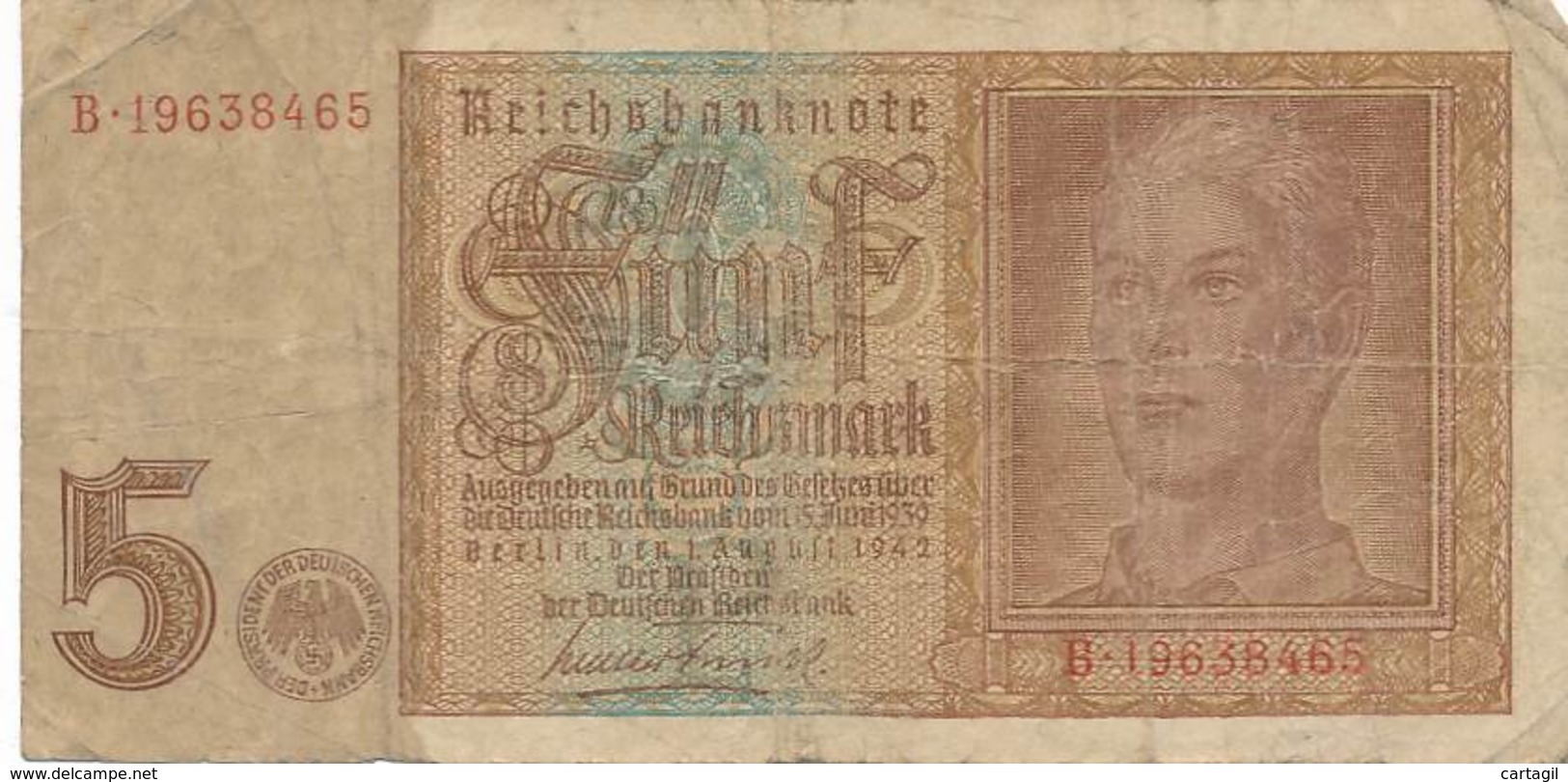 Numismatique -B3729 -Allemagne 5 Reichsmark 1942 ( Catégorie,  Nature,  état ... Scans)-Envoi Gratuit - 5 Reichsmark