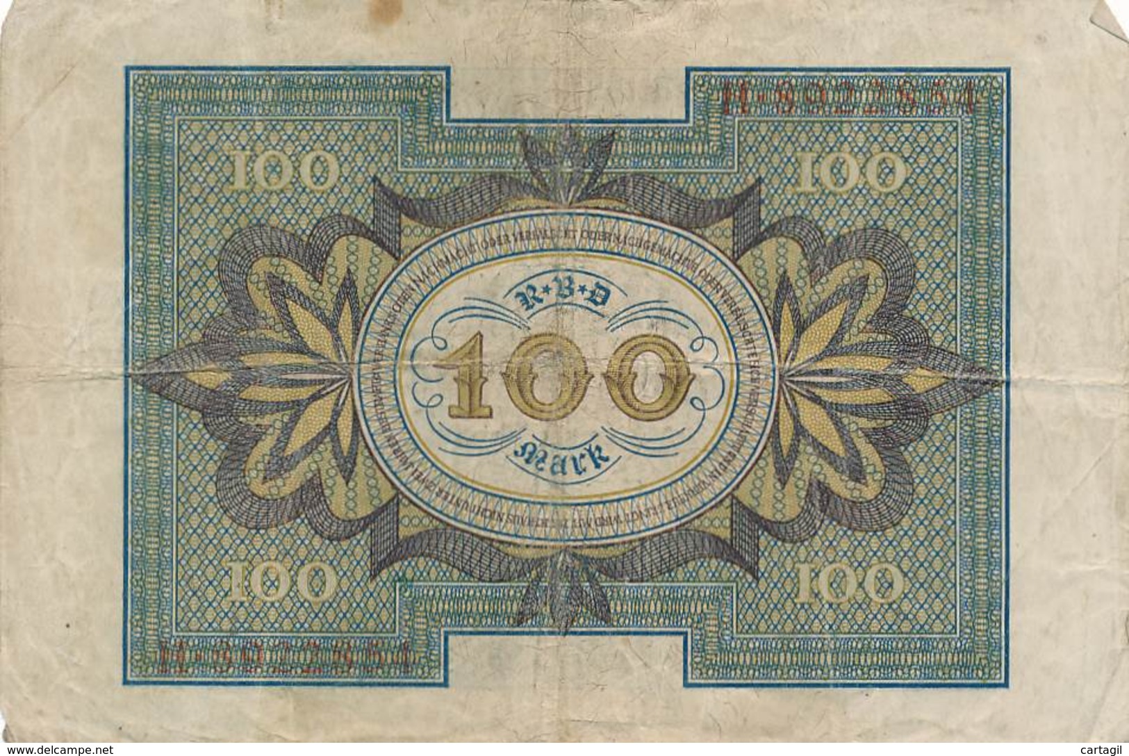 Numismatique -B3729 -Allemagne 100 Mark 1920 (Catégorie,  Nature,  état ... Scans)-Envoi Gratuit - 100 Mark