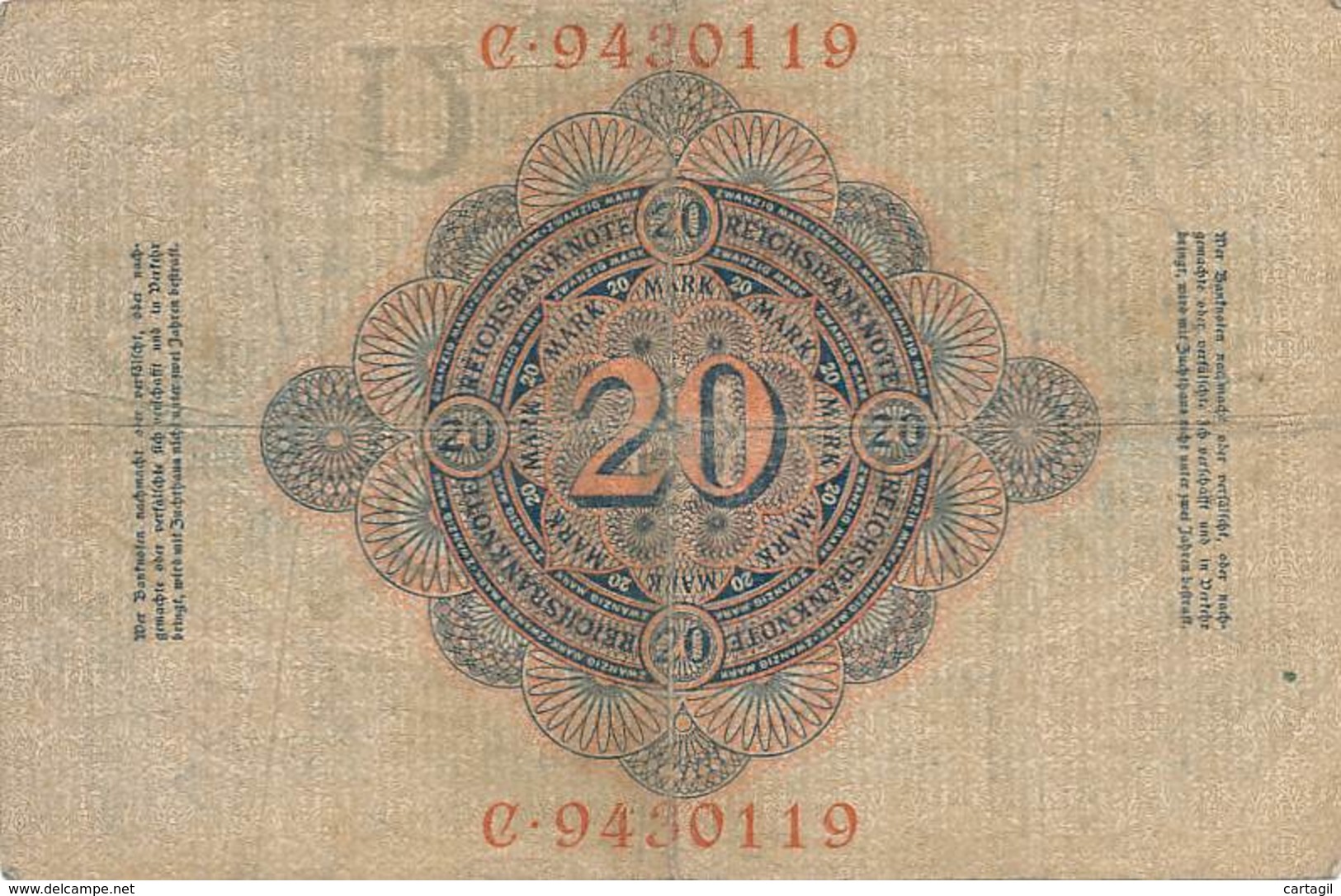 Numismatique -B3729 -Allemagne 20 Mark 1910 ( Catégorie,  Nature état ... Scans)-Envoi Gratuit - 20 Mark