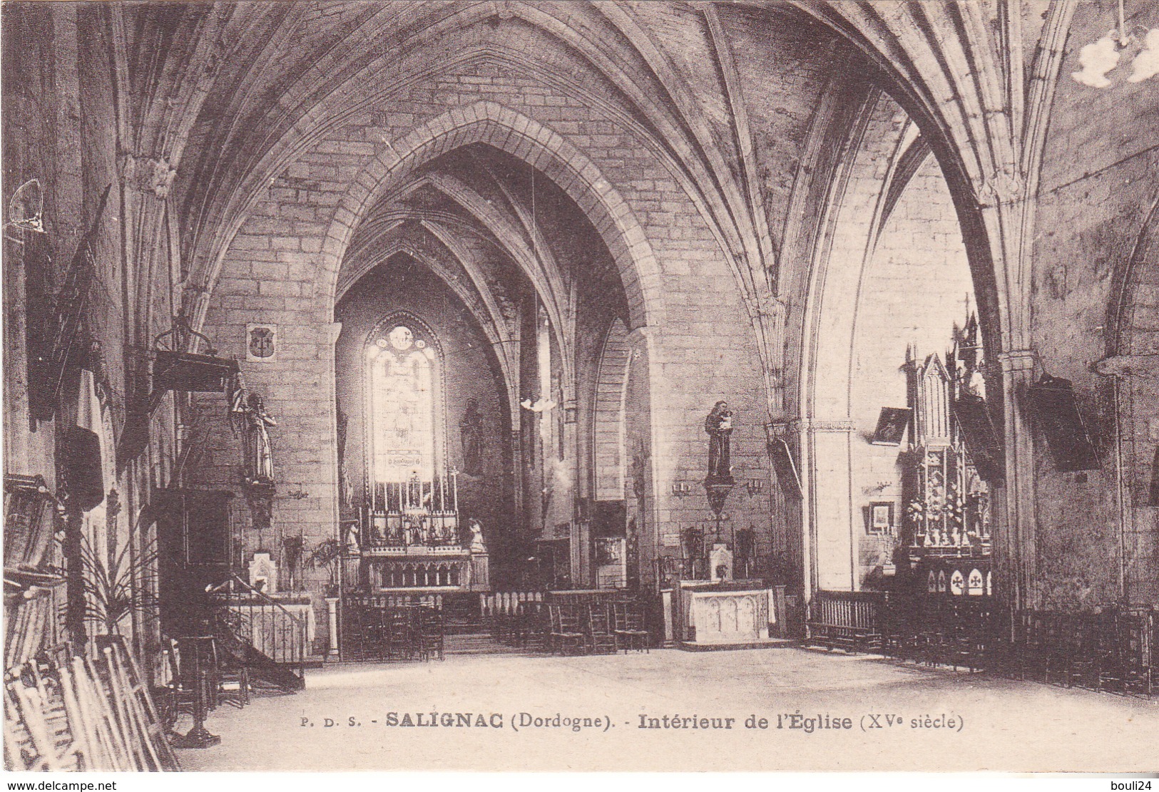 BAC19- SALIGNAC    EN DORDOGNE INTERIEUR DE L'EGLISE - Sonstige & Ohne Zuordnung