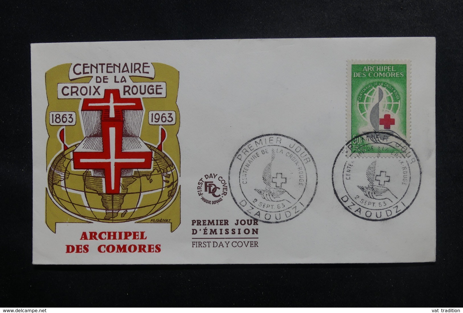 COMORES - Enveloppe FDC  En 1963 - Croix Rouge - L 47097 - Cartas & Documentos