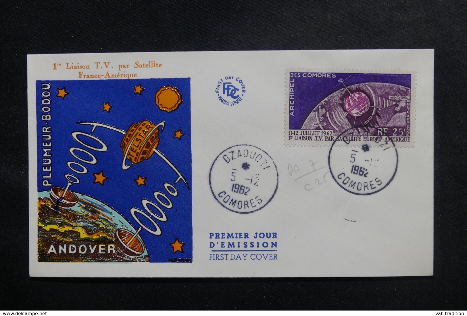 COMORES - Enveloppe FDC  En 1962 - Satellite - L 47101 - Cartas & Documentos