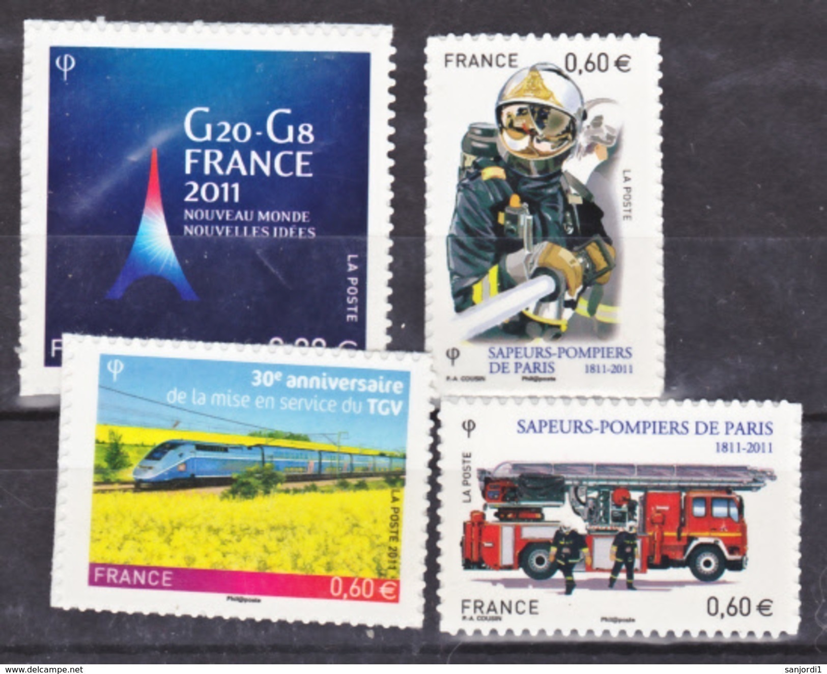 France  598 601 603 Autoadhésifs 2011 Neuf ** TB MNH Sin Charnela - Autres & Non Classés