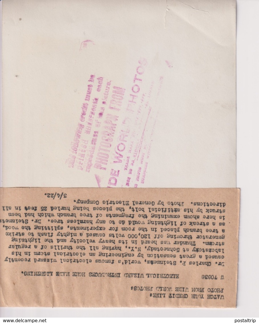 ELECTRICAL WIZARD HOME MADE LIGHTNING CHARLES P STEINMETZ LABRATORY SCHNEOTAD +- 20*15CM Fonds Victor FORBIN (1864-1947) - Unclassified