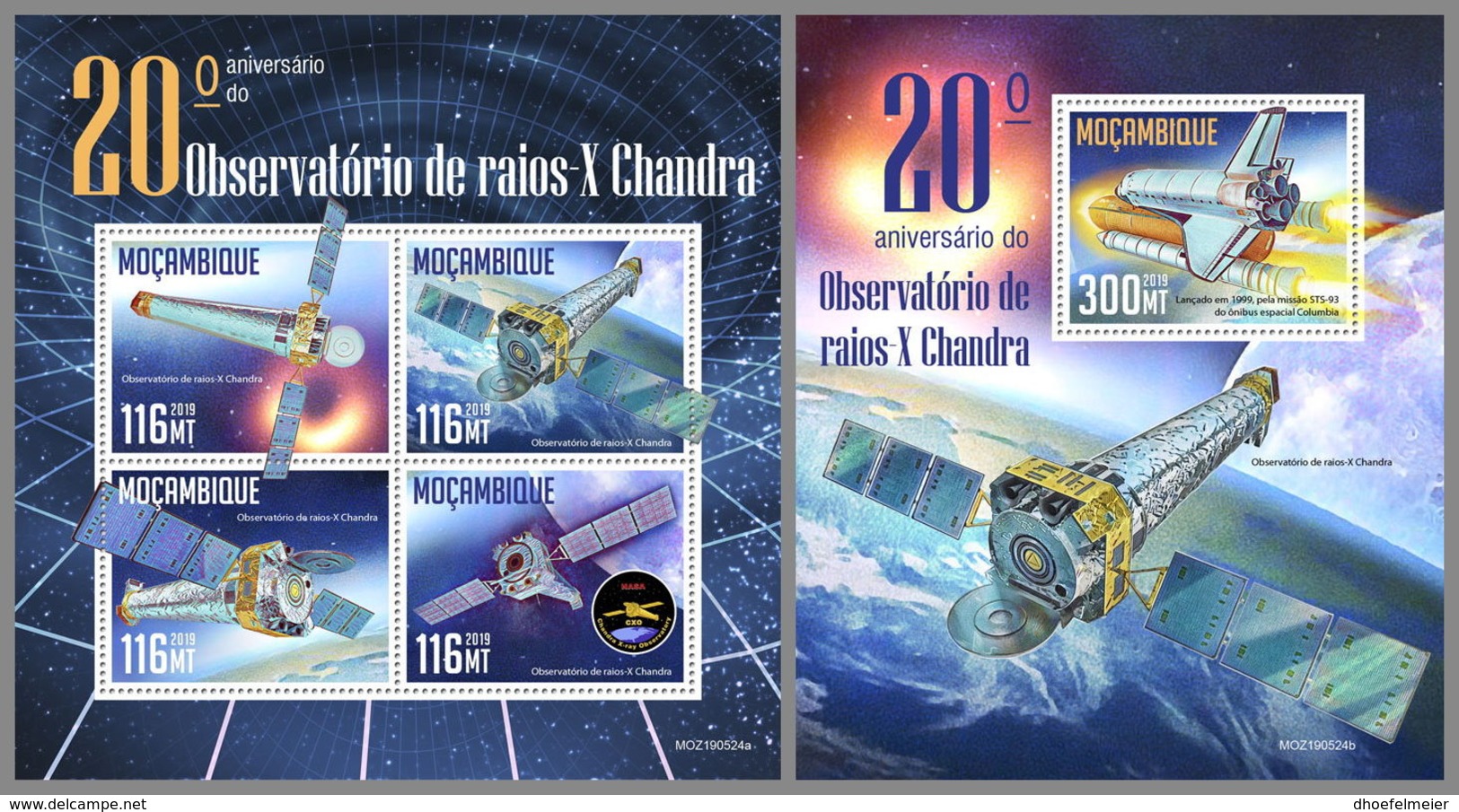 MOZAMBIQUE 2019 MNH Chandra X-Ray Observatory Space Raumfahrt Espace M/S+S/S - IMPERFORATED - DH1945 - Afrika