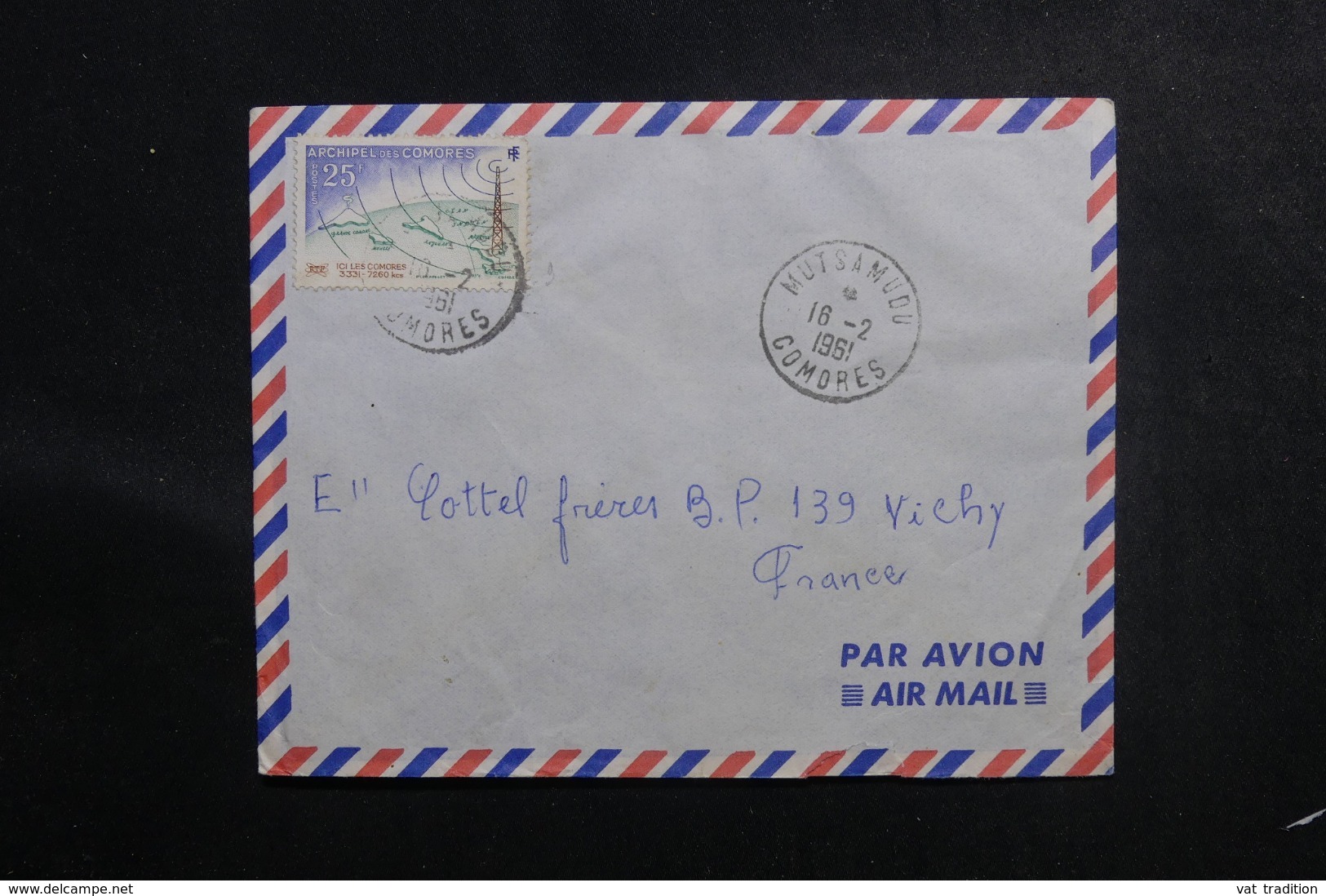 COMORES - Enveloppe De Mutsamudu Pour La France En 1961, Affranchissement Plaisant - L 47171 - Cartas & Documentos