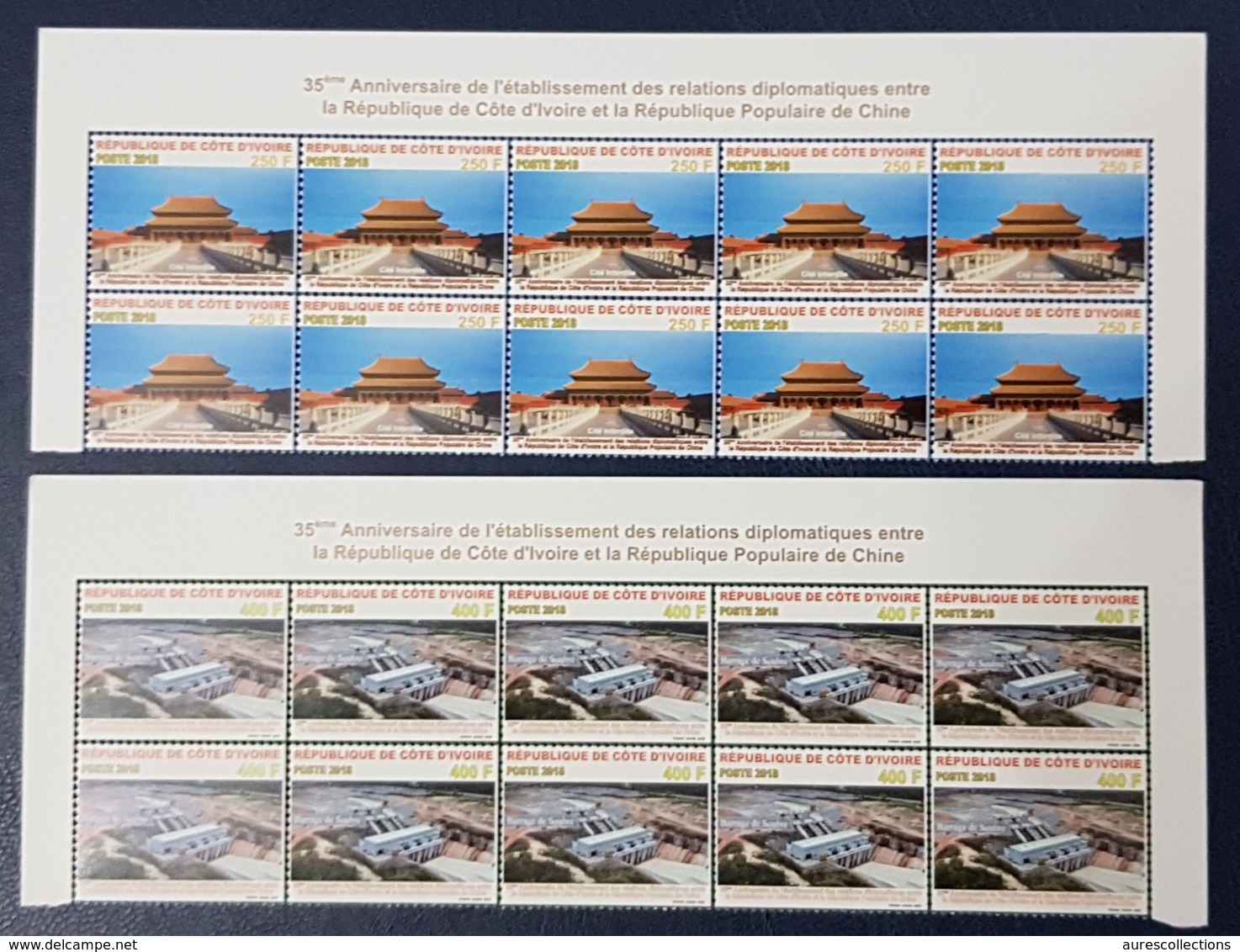 COTE D'IVOIRE IVORY COAST 2018 BLOCK OF 10 - ANNIV. DIPLOMATIC RELATION RELATIONS DIPLOMATIQUES CHINA CHINE - RARE - MNH - Ivory Coast (1960-...)