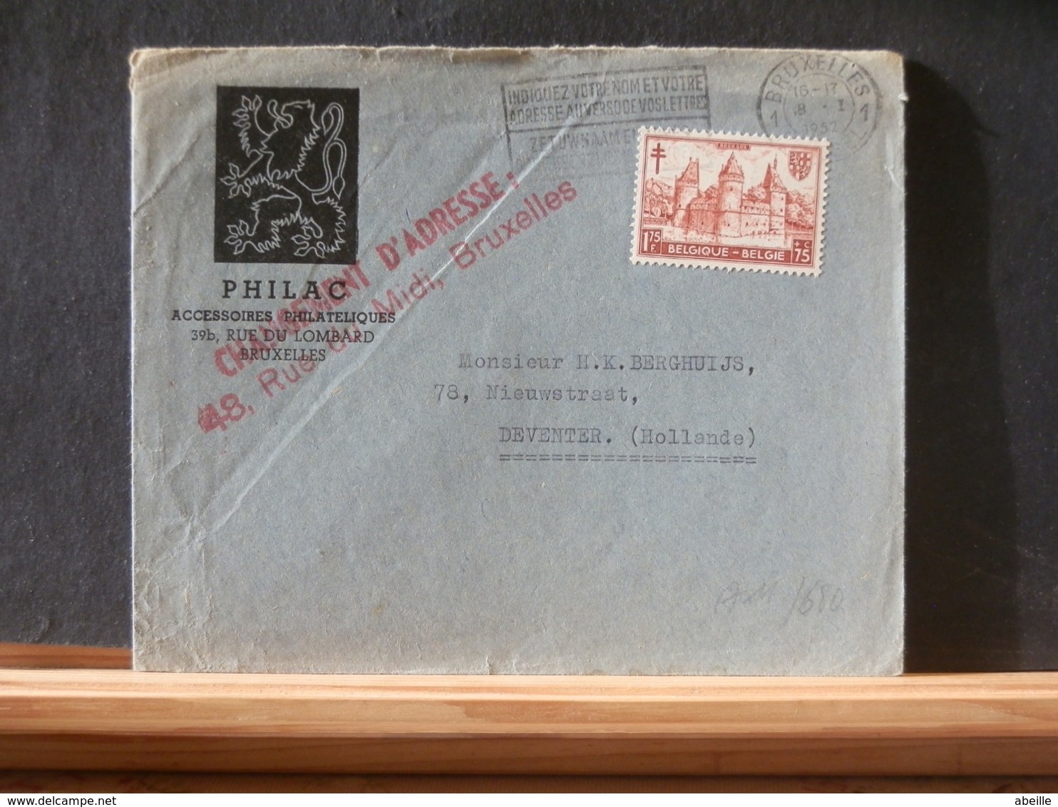 A11/680  LETTRE  POUR LA HOLLANDE 1952 - Brieven En Documenten