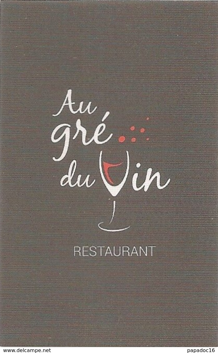 Carte De Visite - Restaurant Au Gré Du Vin : Accord Mets & Vins - Le Château D'Oleron (17) - Cartoncini Da Visita
