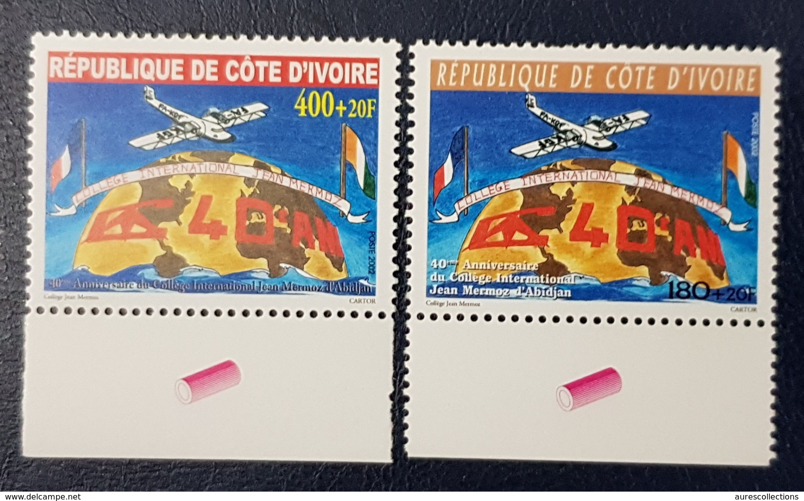 COTE D'IVOIRE IVORY COAST 2002 YT 1093/4 MICHEL Mi 1291/2 - COLLEGE J. MERMOZ - RARE MNH - Costa D'Avorio (1960-...)