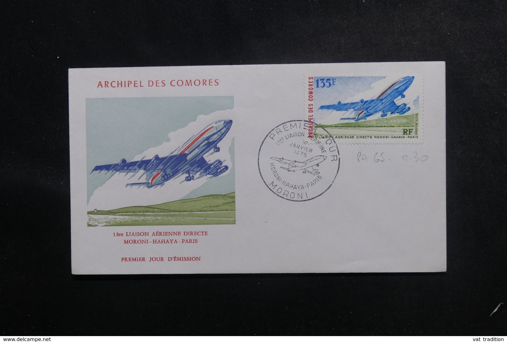 COMORES - Enveloppe FDC En 1975 - Aviation - L 47179 - Lettres & Documents