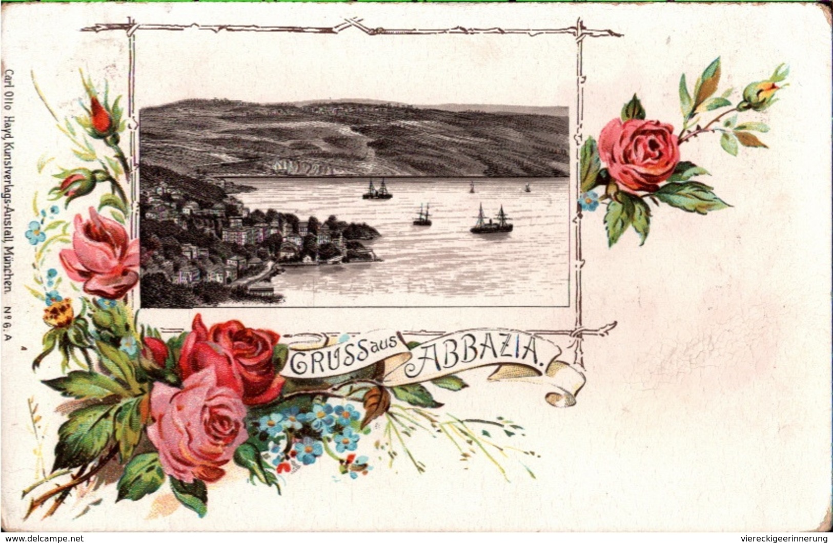 ! Alte Litho Ansichtskarte Gruss Aus Abbazia, Verlag Carl Otto Hayd, München, No. 6a - Croatia