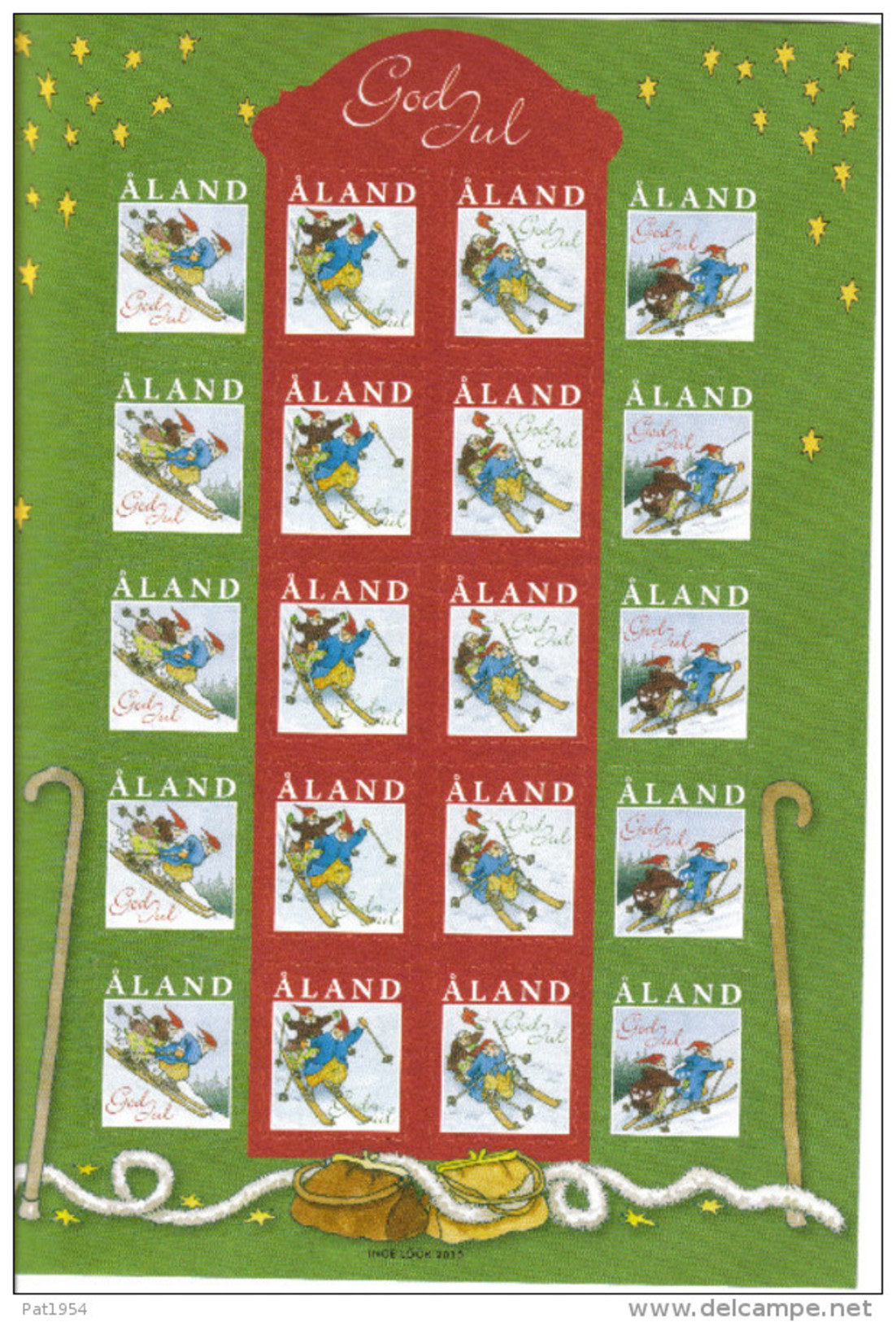 Feuille De Vignettes De Noël Des Iles Aland 2010 Neuve - Aland