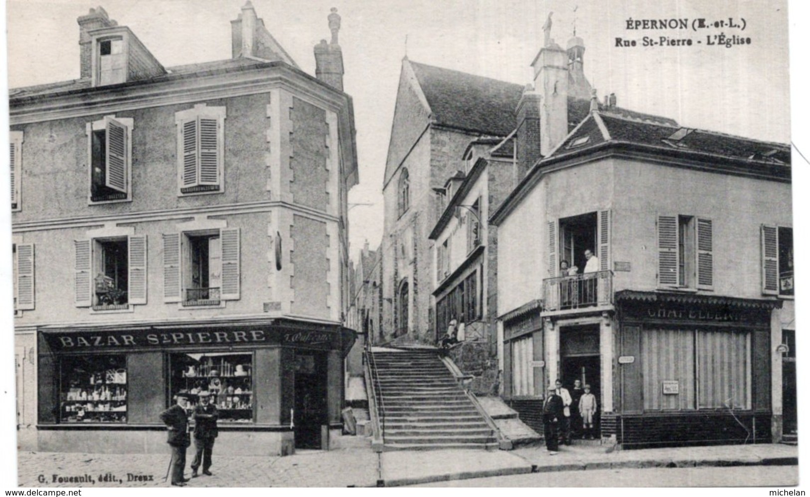 CPA    28     EPERNON---RUE ST-PIERRE---l'EGLISE - Epernon