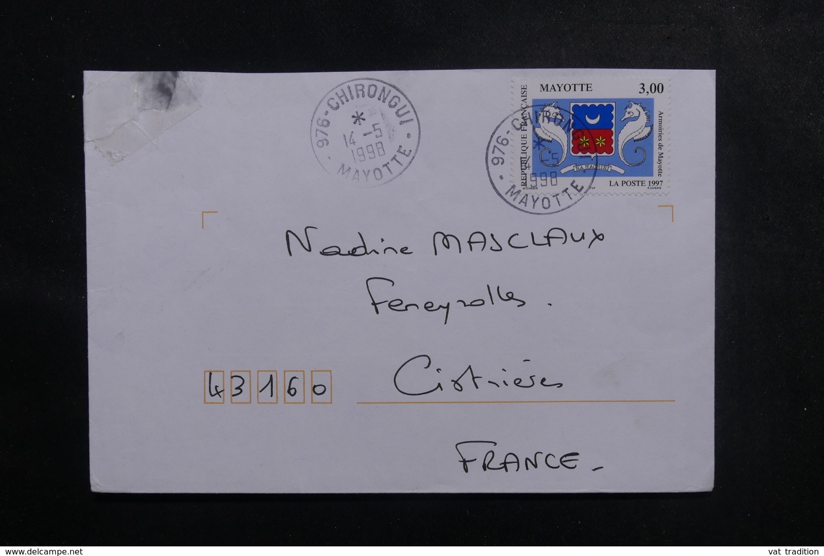 MAYOTTE - Enveloppe De Chirongui Pour La France En 1998, Affranchissement Plaisant - L 47198 - Covers & Documents