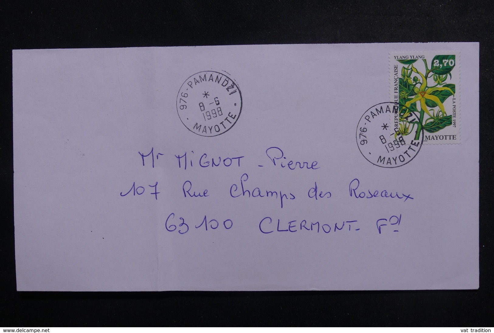 MAYOTTE - Enveloppe De Pamandzi Pour La France En 1998, Affranchissement Plaisant - L 47199 - Lettres & Documents