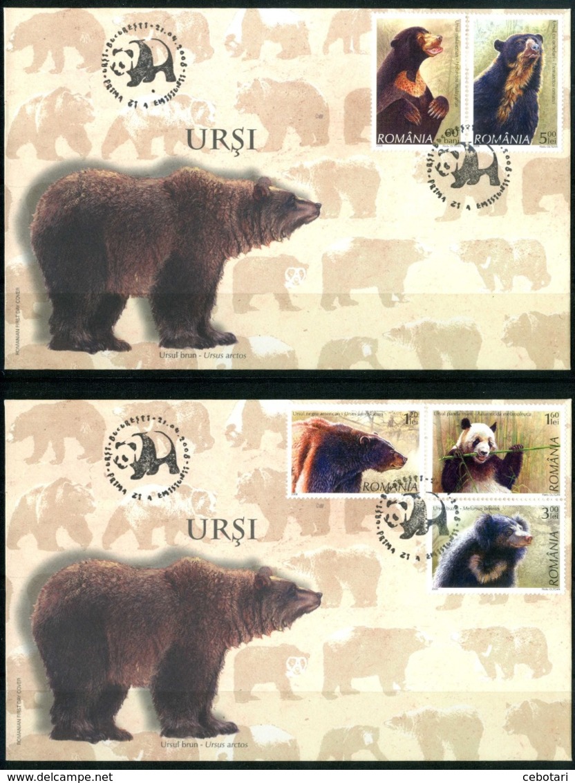 ROMANIA 2008 - Orsi / Bears - 2 FDC, Come Da Scansione. - Bears