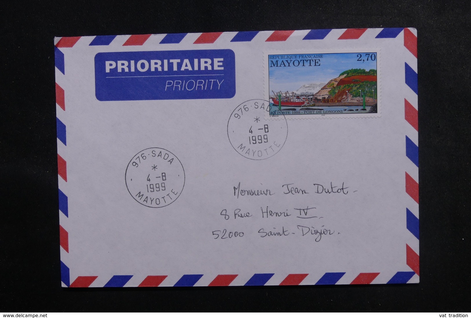 MAYOTTE - Enveloppe De Sada Pour La France En 1999, Affranchissement Plaisant - L 47207 - Storia Postale
