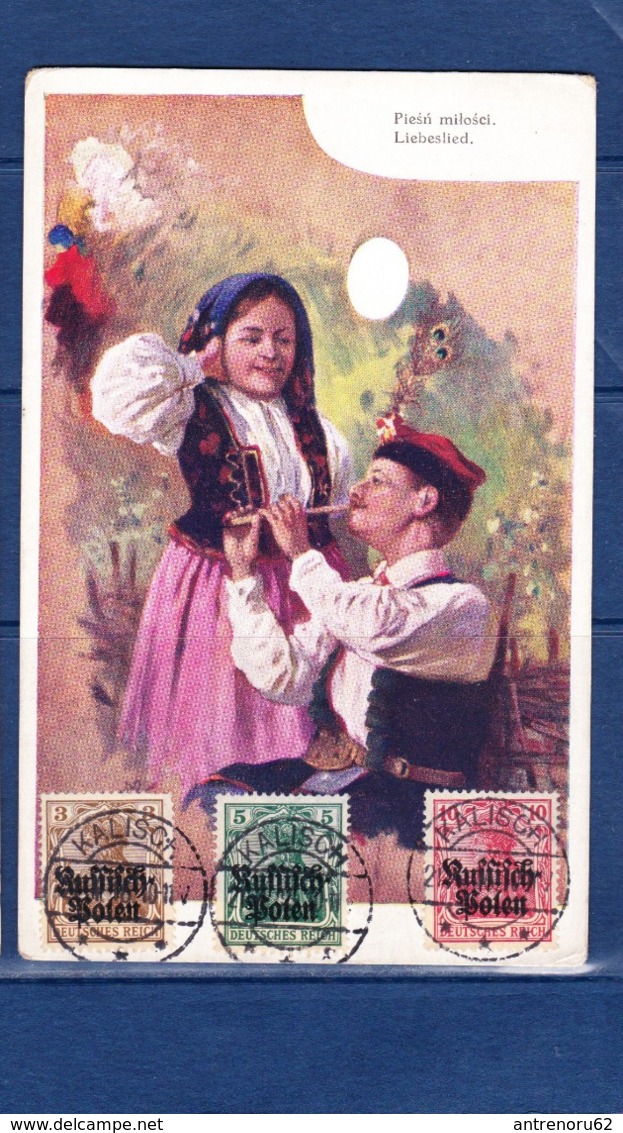 POSTCARD-POLAND-1915-THE-GERMAN-OCCUPATION-SEE-SCAN - Used Stamps
