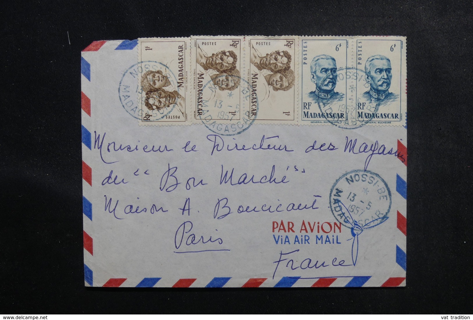 MADAGASCAR - Enveloppe De Nossi Bé Pour La France En 1957 Affranchissement Plaisant- L 47216 - Lettres & Documents