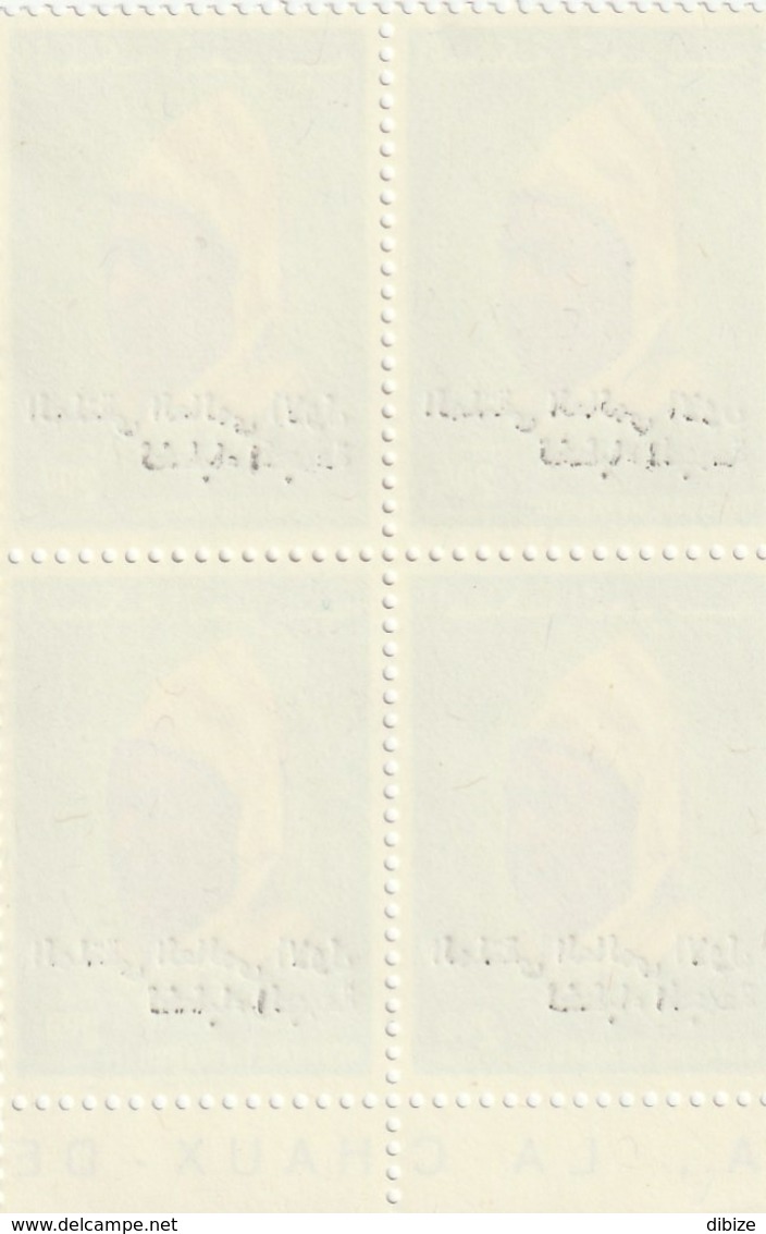 Maroc. Bloc De 4 Timbres, Poste Aérienne Yvert N° 124 De 1987. Surcharge Arabe. Variétés. Erreurs. - Fehldrucke