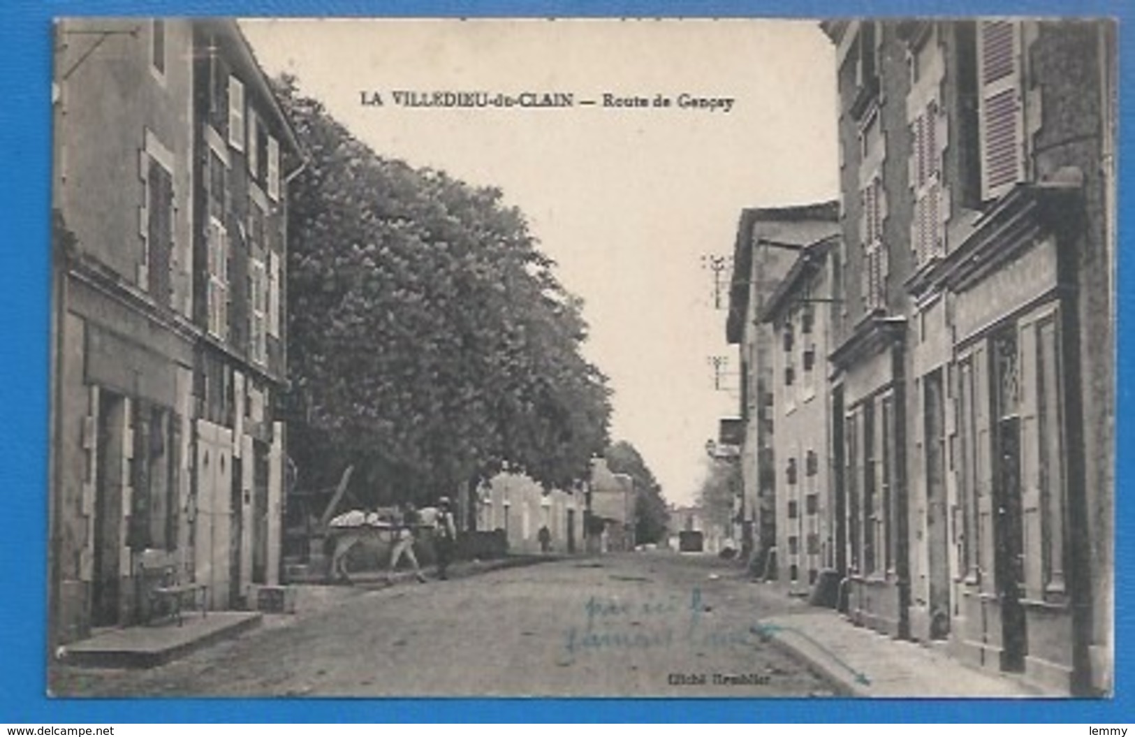 86 - LA VILLEDIEU-DU-CLAIN - ROUTE DE GENÇAY -  COMMERCES - BOULANGERIE - ATTELAGE - 1925 - La Villedieu Du Clain