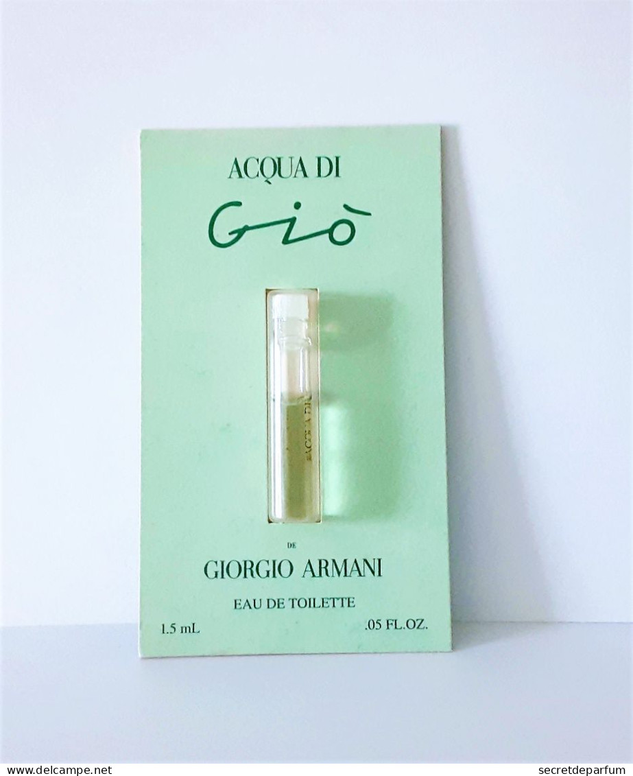 échantillons Parfum Tubes    ACQUA DI GIO De GIORGIO ARMANI  EDT 1.5 Ml - Parfumproben - Phiolen