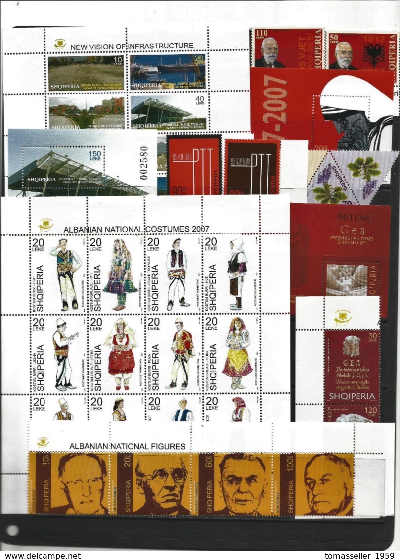 ALBANIA 2007 Year Set  .20 Issues ( 33 St.+7 M/s) - Albania