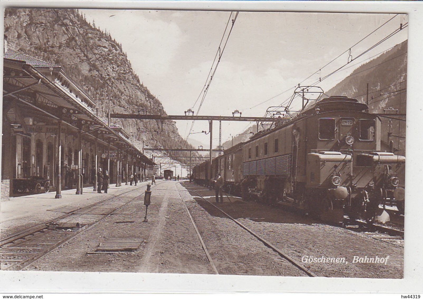 Göschenen - Bahnhof (mit Zug) 1927 - Göschenen