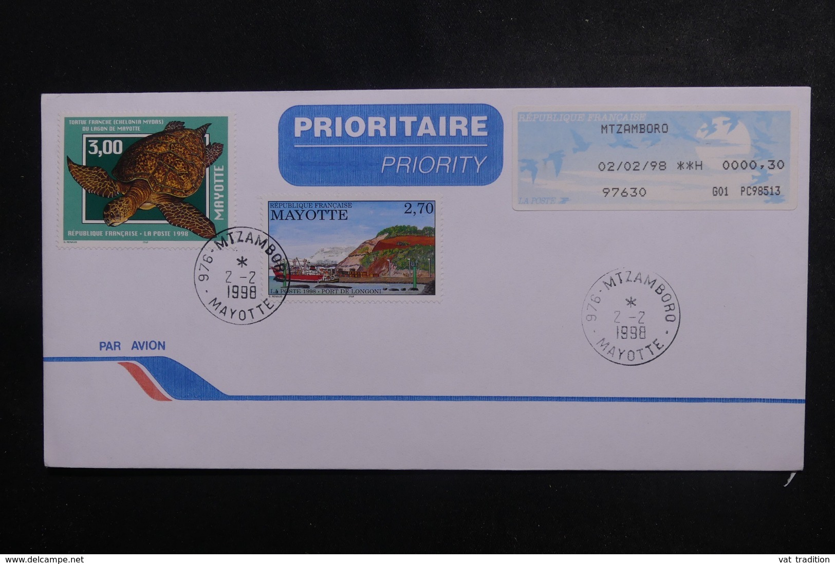 MAYOTTE - Affranchissement Plaisant De Mtzamboro En 1998 Sur Enveloppe - L 47263 - Covers & Documents