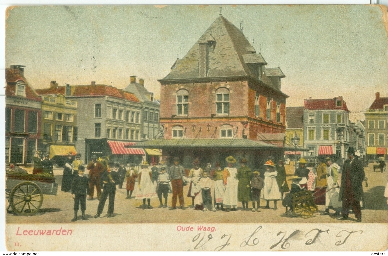 Leeuwarden 1904; Oude Waag - Gelopen. (Uitgever?) - Leeuwarden