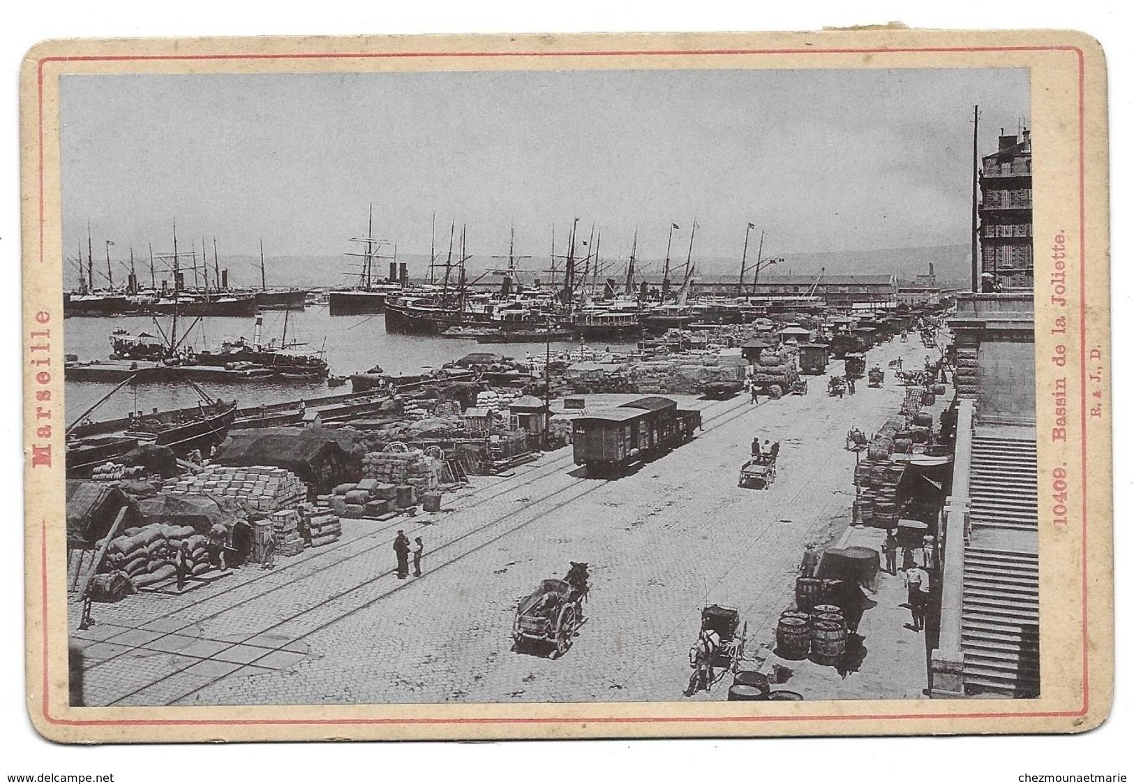 MARSEILLE BASSIN DE LA JOLIETTE PORT TRAIN - CDV PHOTO 16.5X10.5 CM BOUCHES DU RHONE - Trains