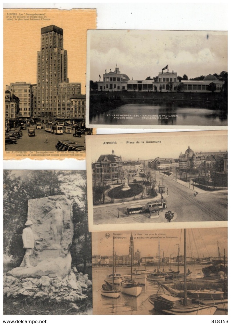 ANTWERPEN  Lot 100 Oude Postkaarten - 100 - 499 Postcards