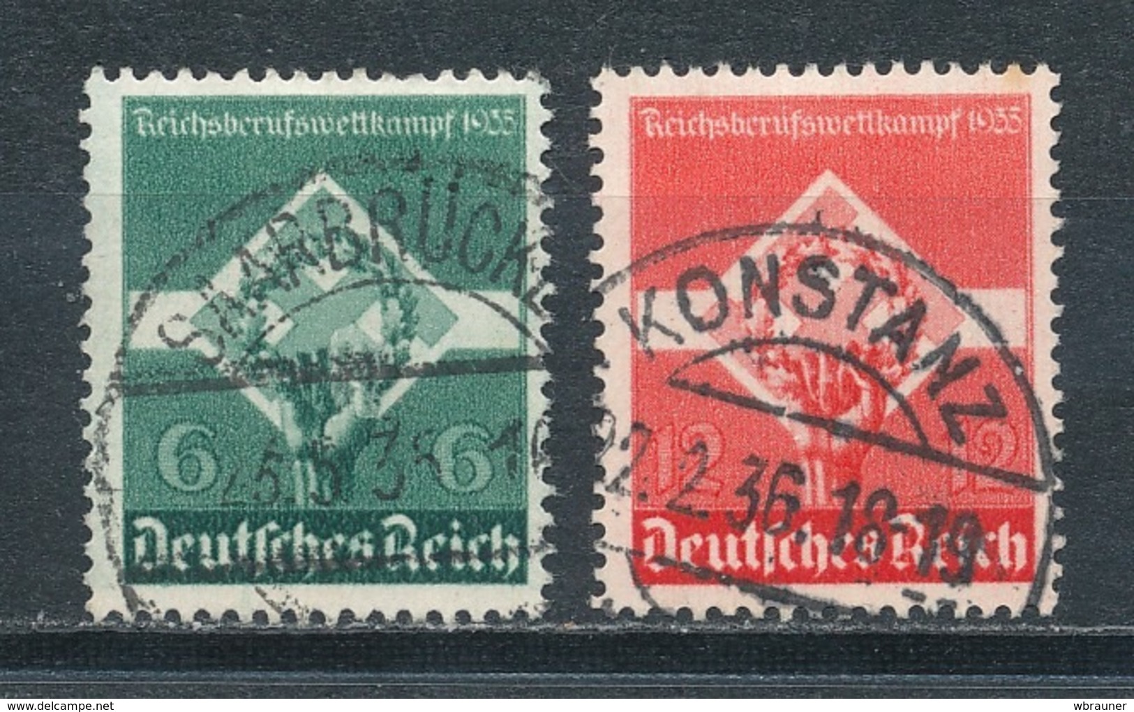 Deutsches Reich 571/72 Gestempelt Mi. 3,60 - Gebraucht