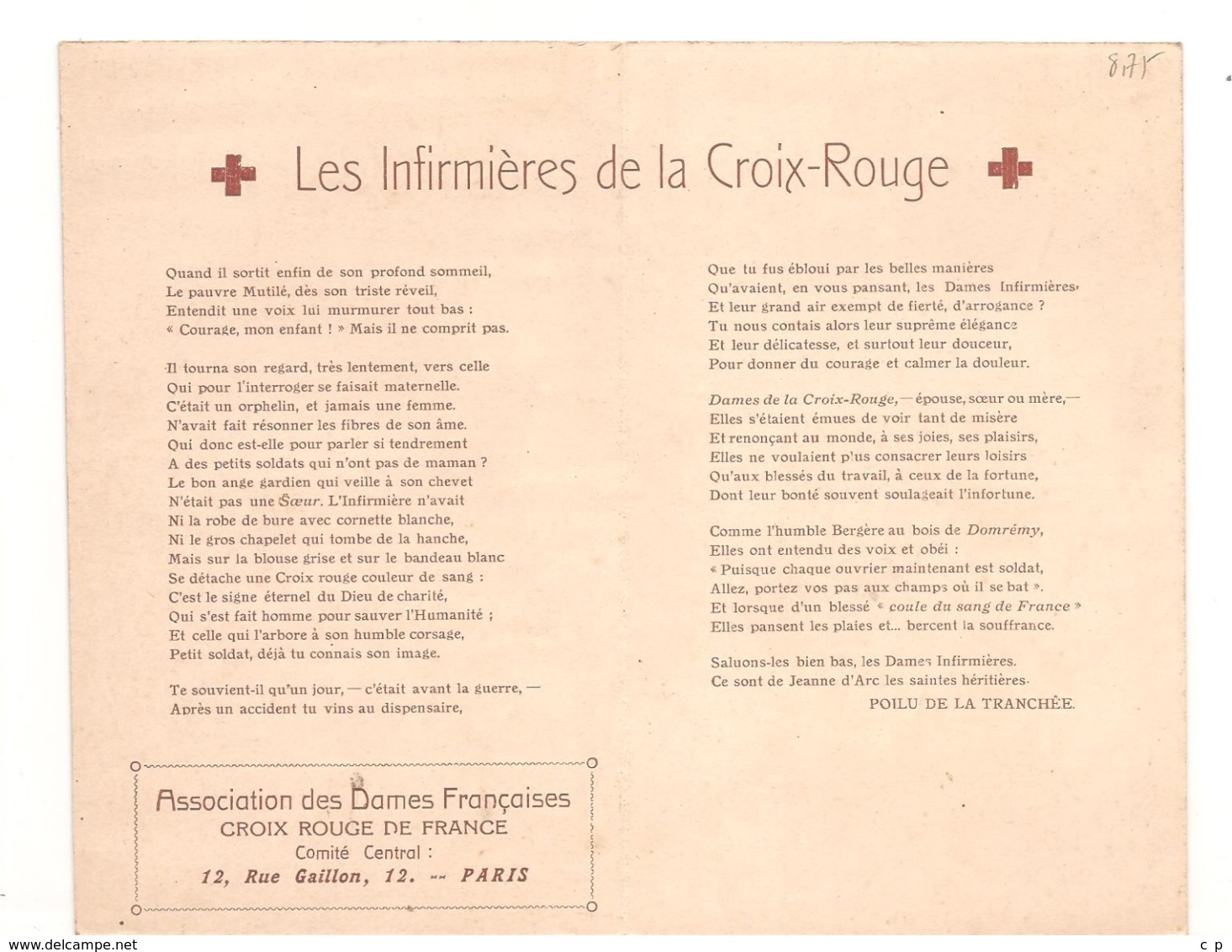 Militaires - Patriotiques - Geurre Europeenne - Croix Rouge - Infirmieres -   1914 / 1918 - Double - RARE -  CPA ° - Croce Rossa